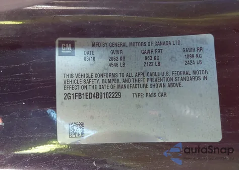 2011 Chevrolet Camaro 1Lt z USA, uszkodzony, nr VIN 2G1FB1ED4B9102229